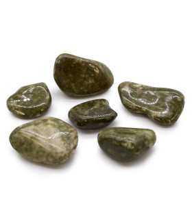 Bag of 6 Large African Tumble Stones - Epidote Snowflake