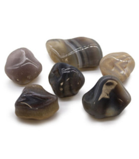 Bag of 6 Large African Tumble Stones - Grey Agate - Botswana