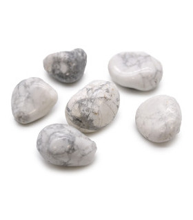 Bag of 6 Large African Tumble Stones - White Howlite - Magnesite