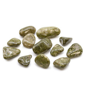 Bag of 12 Medium African Tumble Stones - Epidote Snowflake
