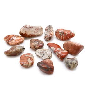 Bag of 12 Medium African Tumble Stones - Light Jasper - Brecciated