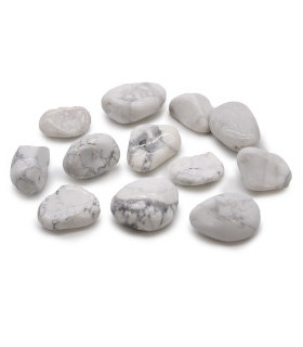 Sachet de 12 pierres moyennes africaines - Howlite blanche - Magnésite