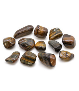 Sachet de 12 pierres moyennes africaines - Oeil de tigre - Varigué