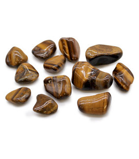 Sachet de 12 pierres moyennes africaines - Oeil de tigre - Doré