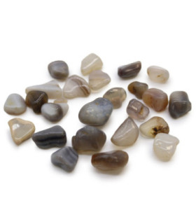 Bag of 24 Small African Tumble Stones - Grey Agate - Botswana