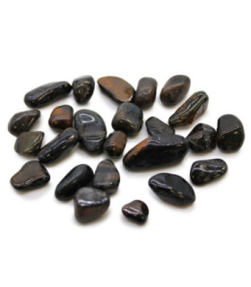 Sachet de 24 petites pierres africaines - Oeil de tigre - Bleu