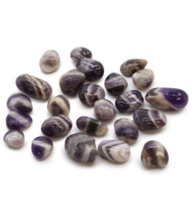 Bag of 24 Small African Tumble Stones - Amethyst - Chevron