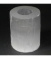 Bougeoir cylindrique en sélénite - 10 cm