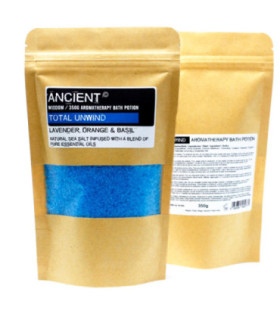 Total Unwind Aromatherapy Bath Potions - Pure Essential Oils in Sea Salt