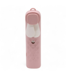Pink Nano Mist Face Fan & Spray: Portable Hydration & Skin Revitalization