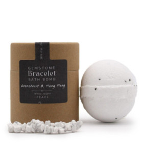White Jasper Gemstone Bracelets Bath Bomb - Spa Experience at Home