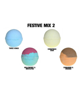 Mélange de bombes de bain festives : Détendez-vous avec 4 bombes de bain aromathérapeutiques