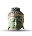 Tête de Bouddha - 25cm - Finition vert brillant