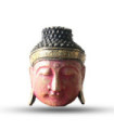 Tête de Bouddha - 25cm - Finition rouge brillant
