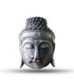 Tête de Bouddha - 25cm - Finition argentée