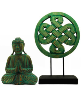 Set Feng Shui Bouddha - Mandala - Vert - Sérénité et Harmonie