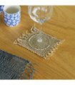 Lot de 4 sous-verres en frange de gazon naturel - Naturel