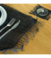 Set de table Seagrass Fringe Natural - Noir