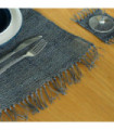 Set de table Seagrass Fringe Natural - Charcoal