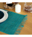 Set de table Seagrass Fringe Natural - Turquoise