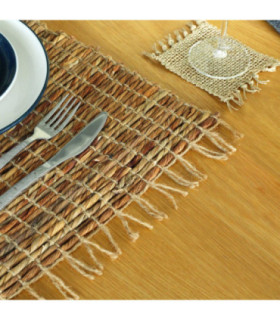 Water Hyacinth Natural Placemat - Robusta and Fringe
