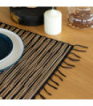 Water Hyacinth Natural Placemat - Black Tiger with Fringe