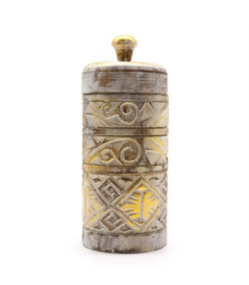 Trinket Wooden Jars & White Gold Container - Elegance & Function