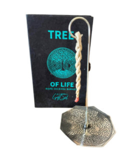 Rope Incense Set with Silver Holder - The Tree of Life Symbol