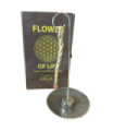 Set d'encens en corde et porte-encens en métal argenté - Fleur de vie