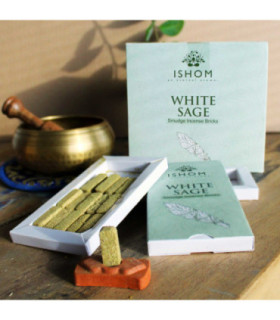 Pack of 15 Natural Incense Smudge Bricks and Burner - White Sage