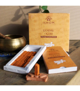 Lot de 15 briques d'encens naturel et brûleur - Bois de santal