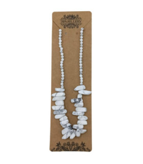 Elegant Longstone Gemstone Necklaces with White Jasper Elements