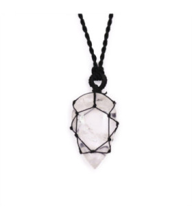 Pendentif en forme de goutte en pierres précieuses : L'artisanat indien et la beauté du quartz rocheux