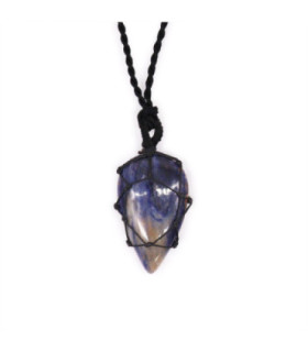 Pendentif en forme de goutte en pierres précieuses avec Sodalite de l'Inde