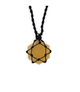 Interlaced Yellow Quartz Hexagonal Pendant: Balance, Creativity, Well-being