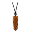 Laced Gemstone Flat Point Pendant - Golden Quartz