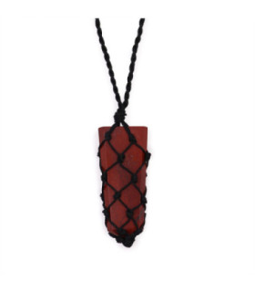 Artfully Crafted Red Jasper Flat Point Pendant: A Symbol of Strength