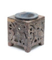 Square Soapstone Oil Burner 10x7.5cm - Elephant