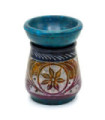 Small Coloured Soapstone Oil Burner 8cm - Flower