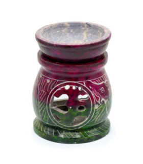 Handcrafted Soapstone Oil Burner with Spiritual Symbolism