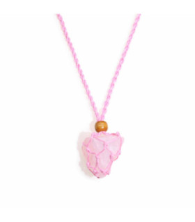 Collier en cristal et pierres précieuses 45cm/18inch - Rose