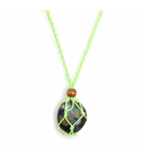 Collier en cristal et pierres précieuses 45cm/18inch - Vert
