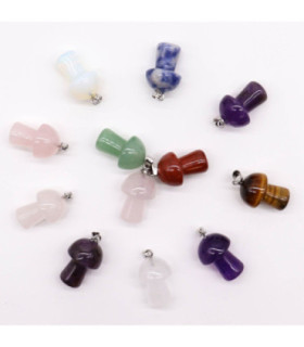 Gemstone Mushrooms Pendants (12 assorted)  20x15mm