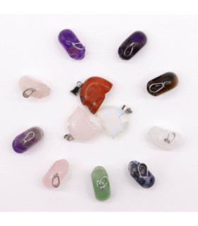 Gemstone Mini Skulls Pendants (12 assorted)  20x15mm