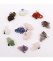 Gemstone Lucky Elephants Pendants (12 assorted)  25x15mm