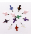 Gemstone Crosses Pendants (12 assorted)  25x18mm
