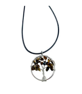Tree of Life Pendant - Tiger Eye