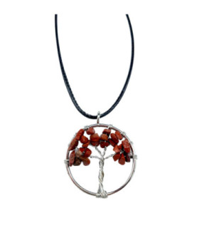 Tree of Life Pendant - Red Jasper