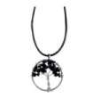 Tree of Life Pendant - Black Agate