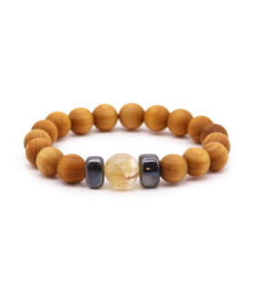 Cedarwood Solar Plexus Chakra Bangle - Abundance & Positivity
